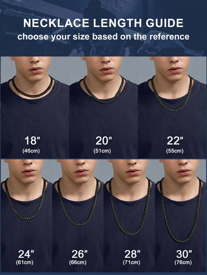 Mens Chain Stainless Steel Necklace Curb Cuban Link Neck Chains Mens Gifts for Fathers Day Dad